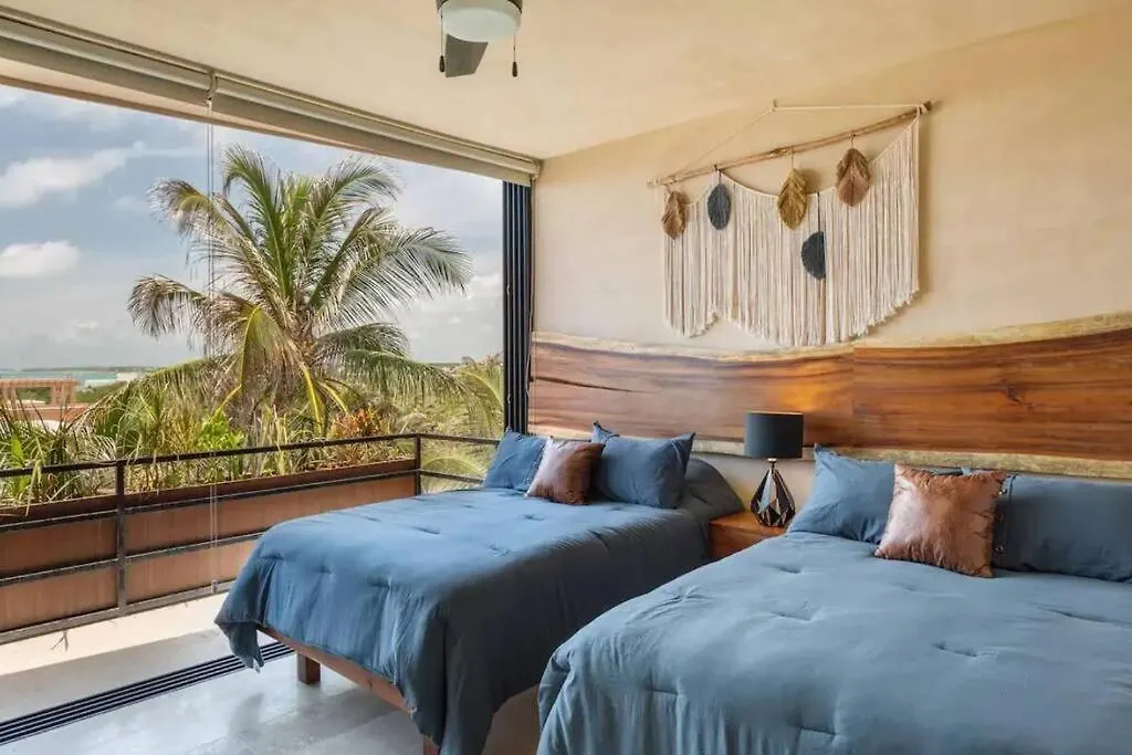 شقة Luxury Beachfront Penthouse With Private Pool تولوم