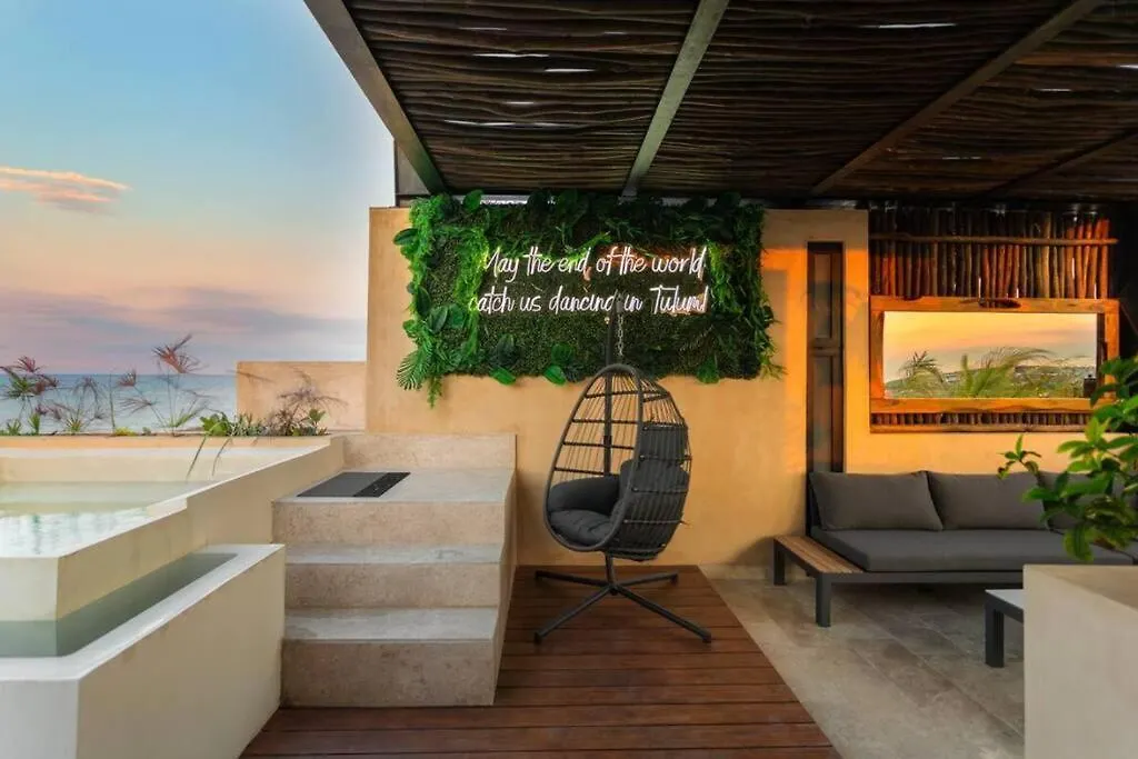 شقة Luxury Beachfront Penthouse With Private Pool تولوم المكسيك