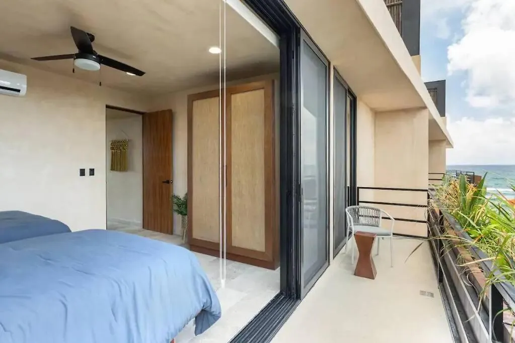 شقة Luxury Beachfront Penthouse With Private Pool تولوم